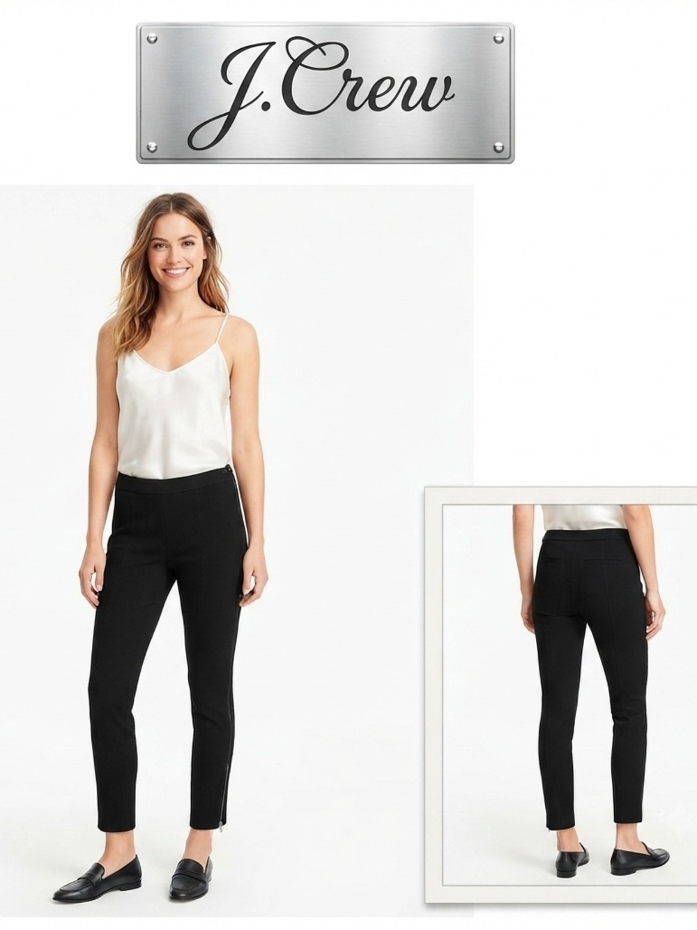 J Crew Gigi Fitted Pant with Side Zip in Ponte 6